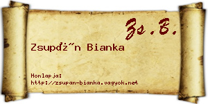 Zsupán Bianka névjegykártya
